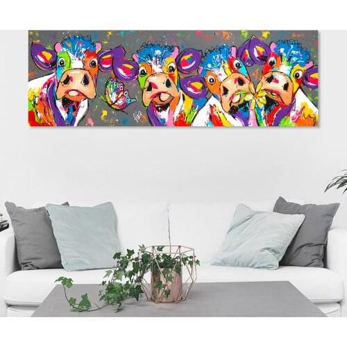 Large DIY Diamond Painting Colored cow Cattle Cross Stitch Full Diamond Embroidery Bead Mosaic Home Decor Dutch cow Animal EE967