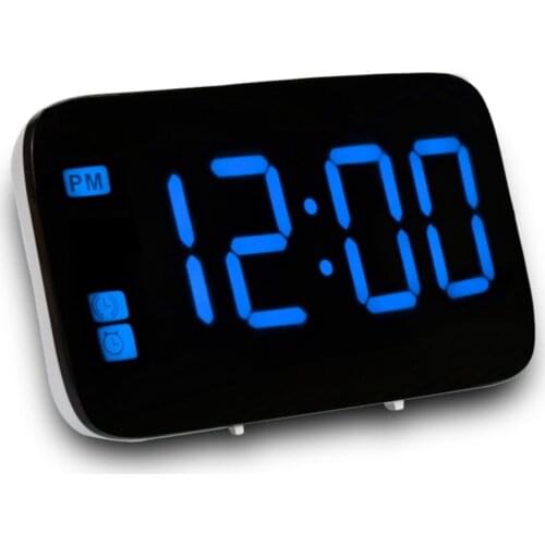 LED Digital Alarm Clock Table Clock Electronic Voice Control 12/24 Hour Display USB Rechargeable with Snooze Button