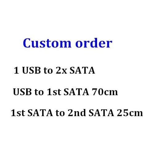 Custom order for 1 USB to 2x SATA Cable 1st SATA 70cm ,1st SATA to 2nd SATA 25cm