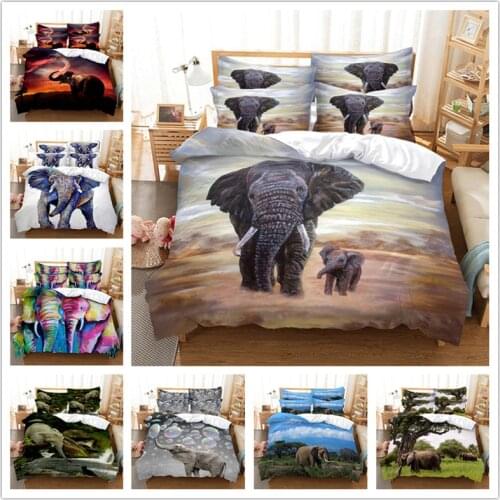 Elephant Bedding Duvet Cover Set 3d Digital Printing Bed Linen Fashion Design Comforter Cover Bedding Sets Bed Set