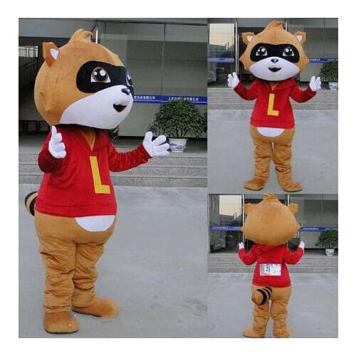 Brown Raccoon Mascot Costume Suits Cosplay Party Game Outfits Adults Halloween