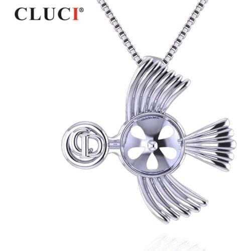 CLUCI Silver 925 Buckhorn Pendant with 12 Pcs Zircon Gemstone Women Necklace Jewelry Real Sterling 925 Silver Pendant SP394SB