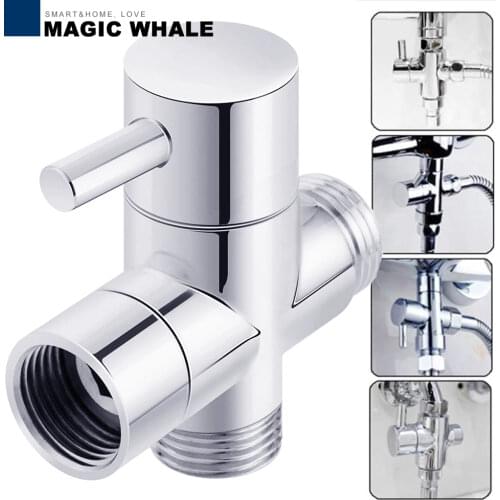 Brass Diverter Valve 3 way Water Separator Shower Tee Adapter Adjustable Shower Head Diverter Valve Bathroom Accessories