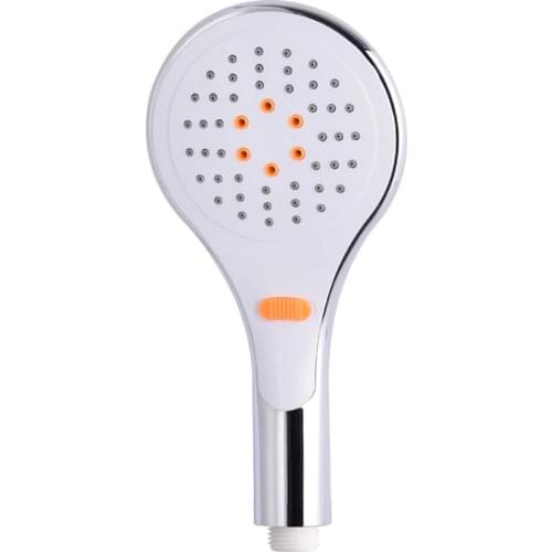 3 Functions ABS Plastic Large Round Rainfall High Pressure Chrome Portable Showerhead Bathroom Handheld Shower Head With Button