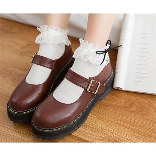 Lolita Japanese Maiden Lovely Woman Bow Lace Short Socks Multiple Colors Cotton Socking B411