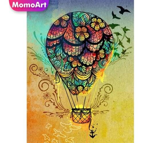 MomoArt DIY Diamond Mosaic Cartoon Diamond Painting Cross Stitch Set Hot Air Balloon Embroidery Needlework Handmade Gift