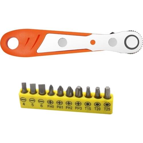 Ratchet Wrench Screwdriver Bit Set 1/4 inch Drive Universal Spanner Adjustable Switch Key Set Repair Hand Tools