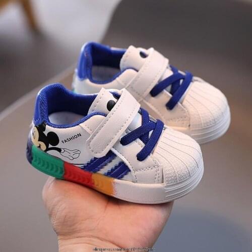 Original Disney Spring Mickey Children Shoes For Boys Girls Sport Sneakers Kids Leisure Casual Shoes Breathable Running Toddler