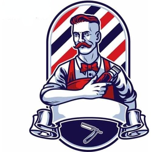 Barber Man Holding Clipper Motorcycle Car Bumper Window Stickers Vinyl Car Wrap Fashion DIY Cover Scratches Waterproof Decal