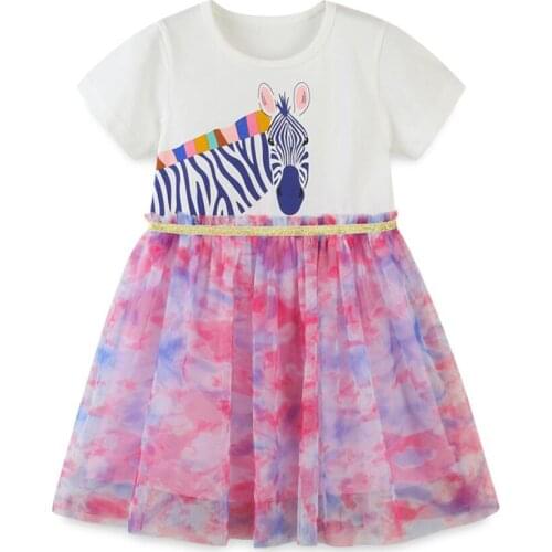 Frocks for Girls 2021 Summer Baby Girl Clothes Toddler Cotton Animal Print Vestiods Casual Tulle Dress for Kids 2-7 Years