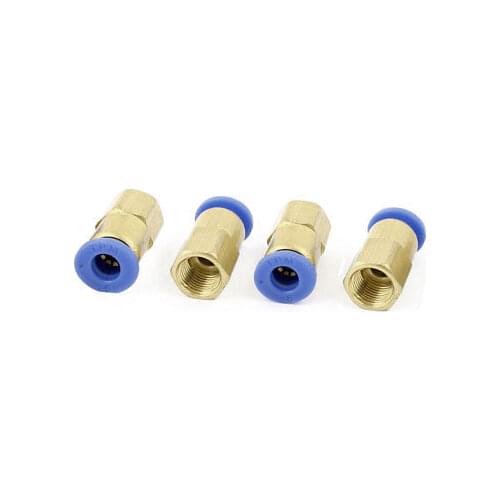 4 Pcs 6mm Push in 1/8BSP Female Thread Quick Connector Pneumatic Air Fittings