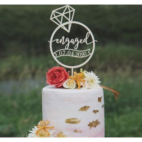 Engaged cake topper, Engagement cake topper, Engagement party decorations and decor