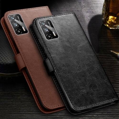 Realmi gt case pu leather texture magnetic stand flip for realmy realm relme realme gt realmgt 5g 2021 6.43'' book wallet coque