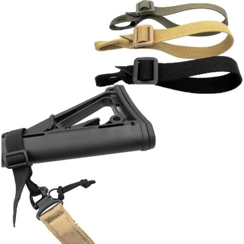 Outdoor Hunting Buttstock Sling Mount Strap Loop Adapter Webbing Rifle Attachment Adjustable Tactical Gun Sling Airsoft Sling