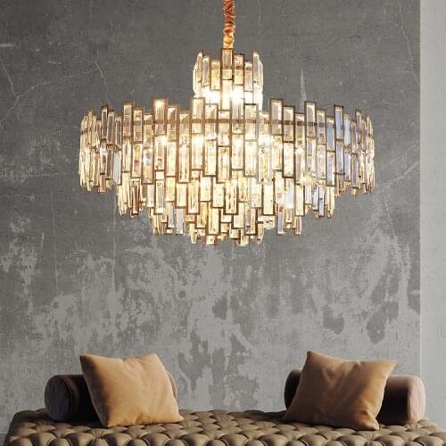 Living Room Luxury Gold Led Pendant Light Round Lustre Steel Luminarias Hotel Hanging Lamp Indoor Lihgitng Fixtures Suspend Lamp