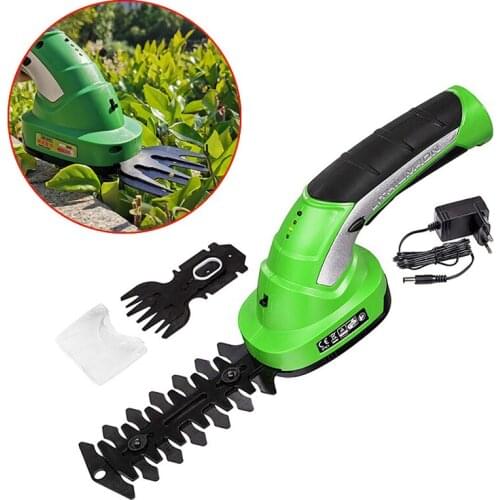 7.2V Handheld 2In1 Electric Trimmer Garden Bonsai Hedge Fence Pruning Shears Household Flower Plant Lawn Grass Mower Power Tool