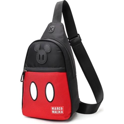 Cartoon Mickey mouse package backpack canvas bag outdoor shoulder Crossbody bag