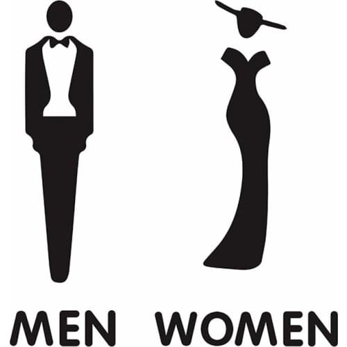 Self-Adhesive Ladies Gentlemen Acrylic Symbol Toilet Signs for Hotel,Office,Home,Restaurant Work (Black)