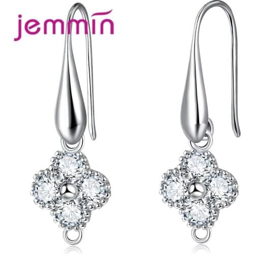 DIY Making 925 Sterling Silver Jewelry Findings Hook Earrings Components With Crystal Top Quality Prevent Allergy Ear Wir