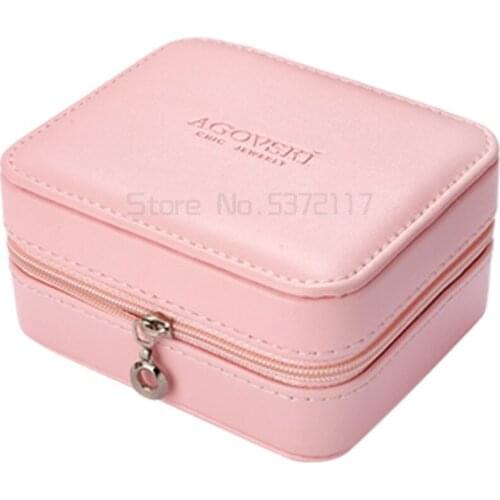 Jewelry box storage box net red same Korean Necklace Earrings simple portable jewelry collection box large capacity