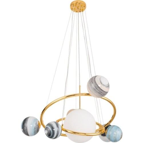 Nordic Planet Bedroom Chandelier Childrens Study Room Hanging lamps Earth Restaurant Bar Counter Dining Room Droplight
