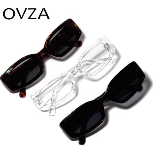 OVZA Fashion Rectangle Sunglasses Man Brand Womens Sunglasses Goggles Retro Sun glasses Female Black gafas de sol hombre S1030