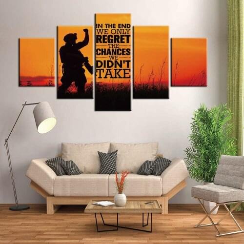 Modern 5 pieces Inspirational Confidence and courage Canvas Panting Poster printed Pictures for living room Decor Wall Art