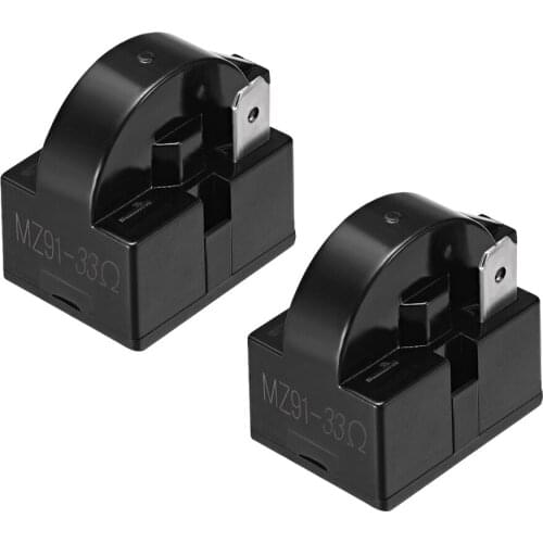 2 Pcs 33 Ohm 1 Pin Refrigerator PTC Starter Relay Black