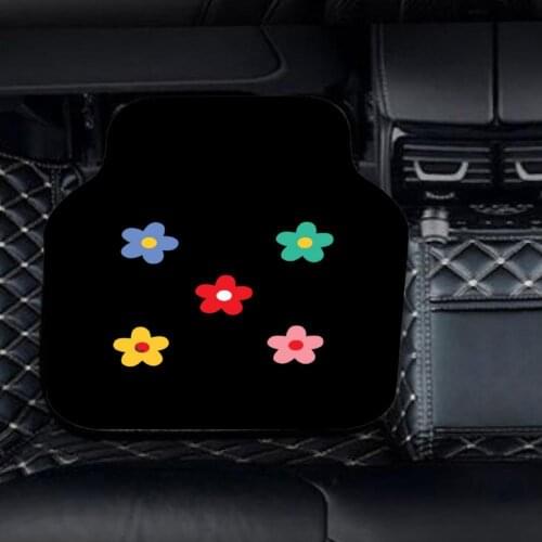 Universal 1 PC car waterproof non-slip floor mat Pvc modified car accessories Cute Small Flowers Pattern foot pad