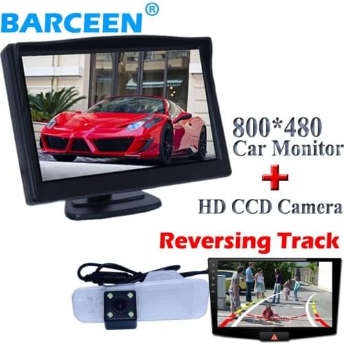 Waterproof IP69K car parking camera with 5" car display monitor with 4 led +Dynamic track line +170 angle for KIA K2 Rio Sedan