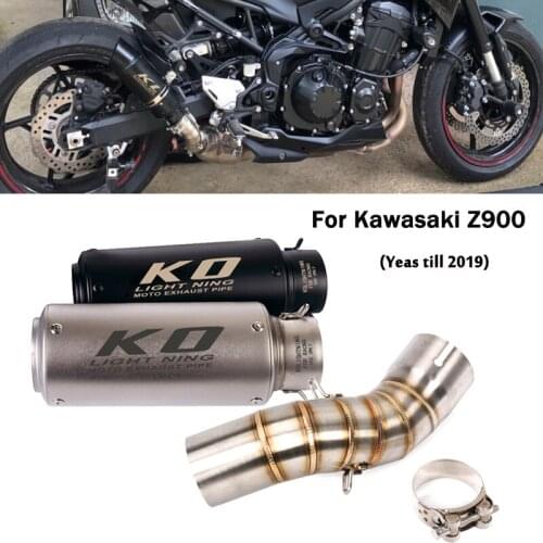 For Kawasaki Z900 Exhaust System Pipe Rear Muffler DB Killer 51mm Slip On Middle Connecting Link Section Motorcycle