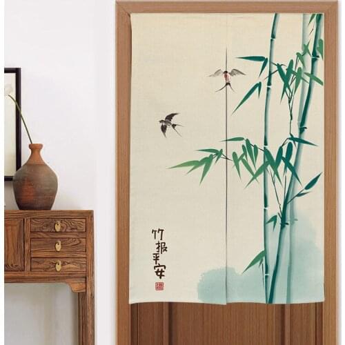 Chinese Style Lotus Door Curtain Home Kitchen Curtain Bedroom Partition Curtain Decorative Curtain Feng Shui Curtain Noren