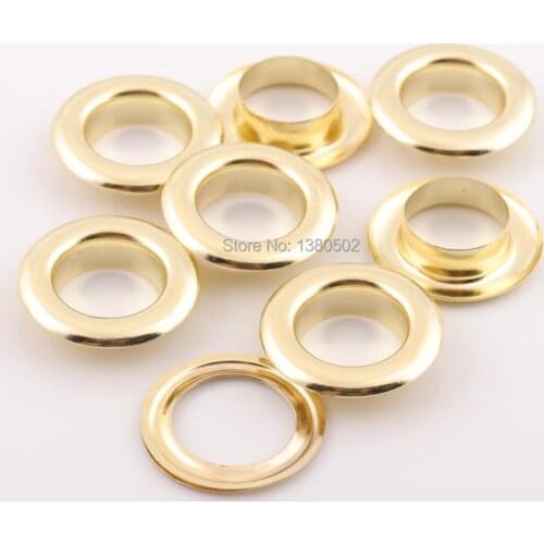 100pcs round shape gold color 23mm with washer large Eyelets for Garment shoes bag accessories