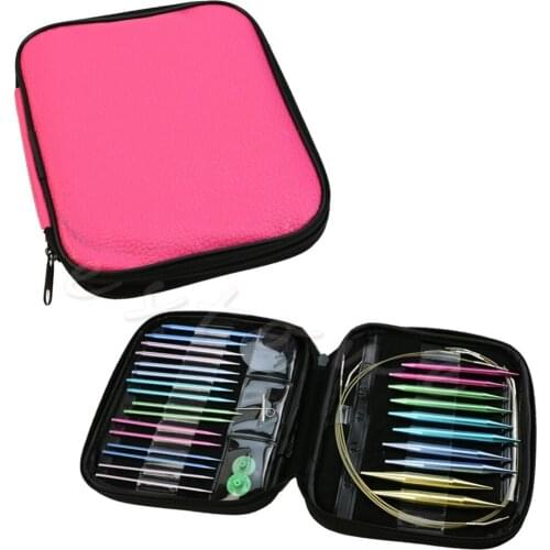 13 pairs Aluminum Interchangeable Knitting Needle Ring Set Woven Tools 2.75-10mm