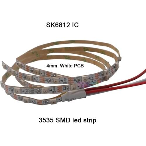 1m DC5V 4mm/5mm/7mm PCB addressable SK6812 5050 SMD 3535 RGB flexible LED strip 60/144 pixels/m IP30 led strip free shipping