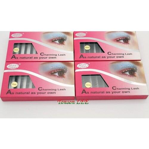 4 Boxes/Set Stars Colors Brand Makeup Natural Professional False Eyelashes Extension 0.15C Curling 6/8/10/12mm Length Eye Lashes