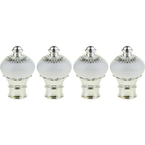 4 Pieces Curtain Pole Finals Decorative Curtain Pole Ends Rod Heads FinIals Caps 28mm Diameter