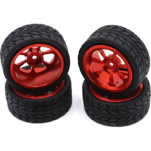65mm Metal Wheel Rim + High Grip Rubber Tires Tyres for Wltoys 144001 A959 A959-B 124019 124018 RC Car Parts