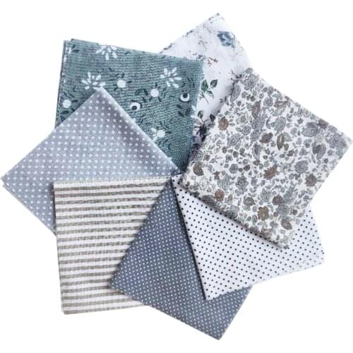 7pcs Cotton Cloth Textile Craft Fabric Bundle Patchwork Fabric Sewing Quilting Floral Pattern 25x25cm DIY Handmade Accessories