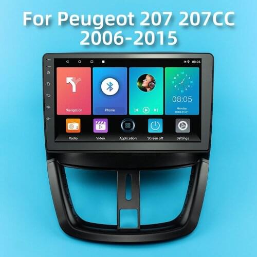 2 Din Android Car Radio For Peugeot 207 207CC 2006-2015 9" Car Stereo GPS Navigation Multimedia Audio Player Head Unit Autoradio