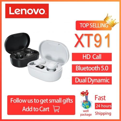 Lenovo XT91 Earphone bluetooth Mini With Mic Gaming Wireless headphones Stereo For Android IOS High Quality Earphones Earbuds
