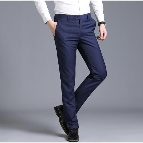 Suit pants men Trousers office Straight formal pants man Business solid slim fit mens Social Trousers dress Pant Hombre