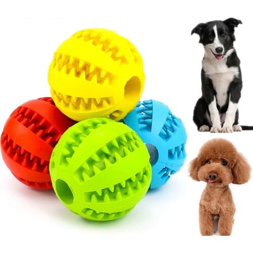 Copetsla New Pet Dog Toy Interactive Rubber Balls Pet Dog Cat Puppy Chew Toys Ball Teeth Chew Toys Tooth Cleaning Balls Food