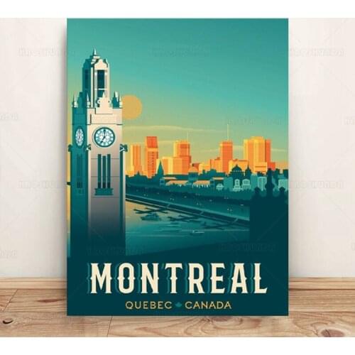 City Landscape Canvas Wall Art Painting Poster and Prints Montreal Minimalist Travel Posters Living Room Decoration Home Decor