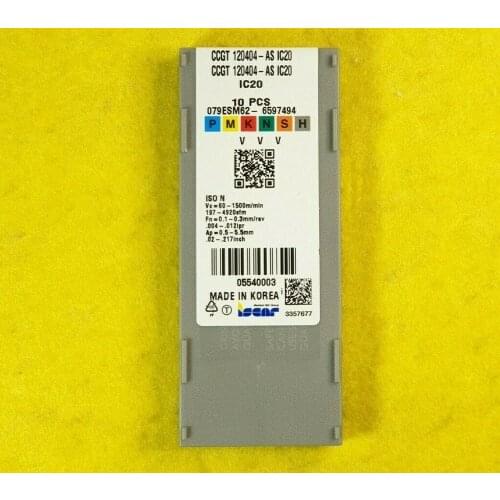 10 PCS CARBIDE INSERT CCGT 120404-AS IC20