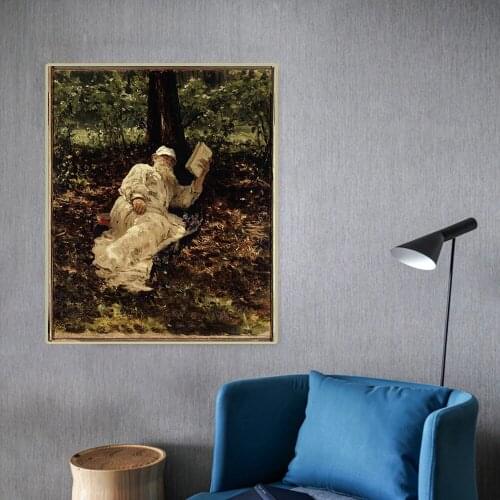 Ilya Efimovich Repin《Tolstoy resting in the forest》Canvas Oil Painting Artwork Poster Picture Wall Decor Modern Home Decoration