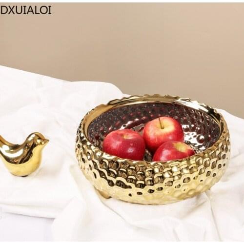 Nordic Creative Electroplating Golden Ceramic Flower Pot Decoration Housewarming Gift Home Living Room Desktop Potted Decoration