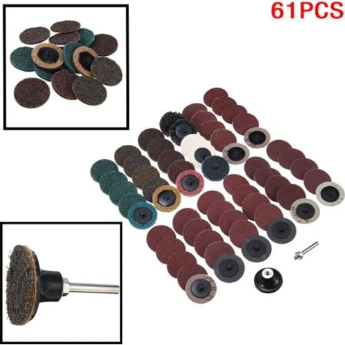 61pcs 50mm Mini Roloc Sanding Discs 2 Inch Type R Roll Lock Sanding Discs Mixed Grit Sander Sanding Pads Sheet For Metal Wood
