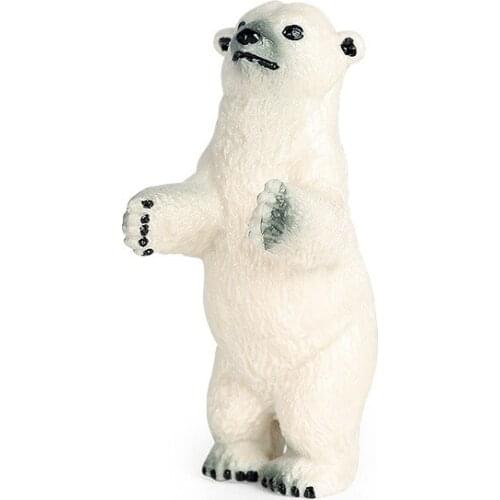 Small Size Polar Bear Animal Figure Collectible Toys Wild Animal Action Figures Kids Plastic Toys