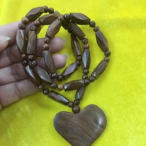Unfinished Hainan yellow rosewood Dalbergia furniture necklace. Chen palisander wood handmade jewelry art crafts wooden necklace